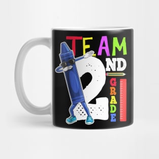 Dabbing Crayon Team Second Grade Back to School Shirt Kids Mug